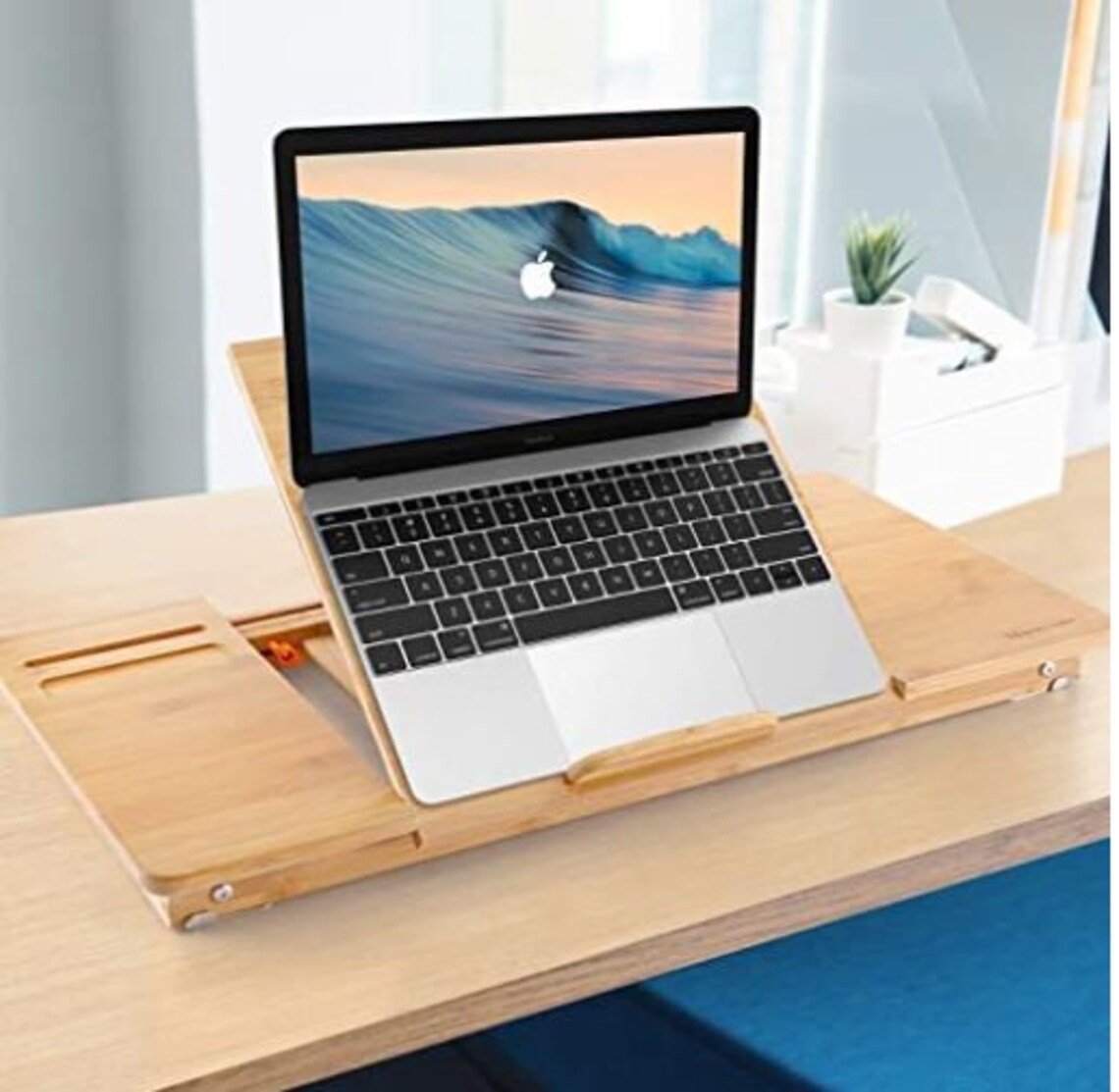 Laptop Desk Bamboo Laptop Table Adjustable Lap Tray Bed Etsy