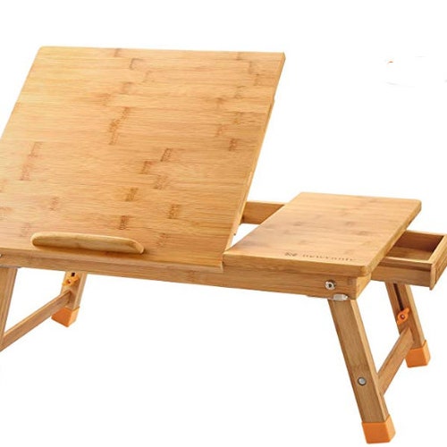 Bamboo Laptop Desk Table Foldable Breakfast Serving Bed Tray Etsy