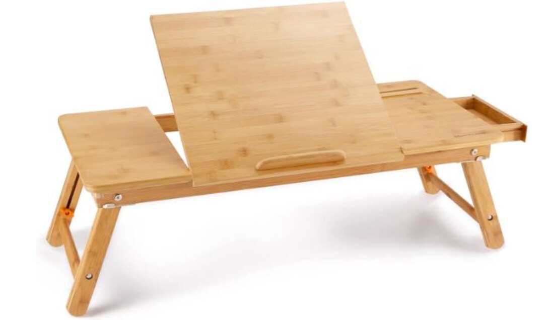 Laptop Desk Bamboo Laptop Table Adjustable Lap Tray Bed Etsy