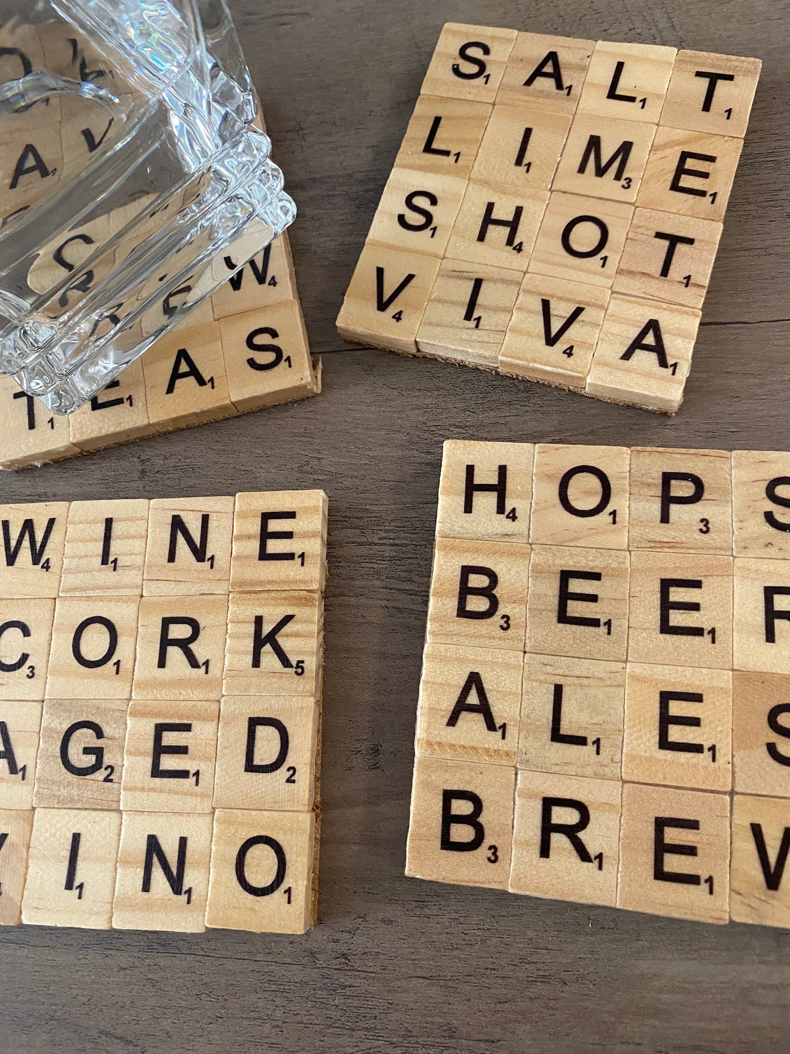 Scrabble Tile Coaster sets of 4 Etsy