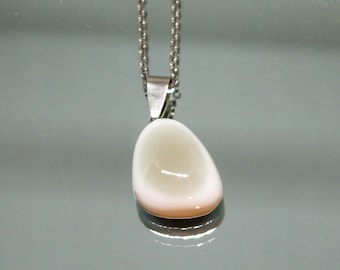 Stainless steel chain with blue opal stone