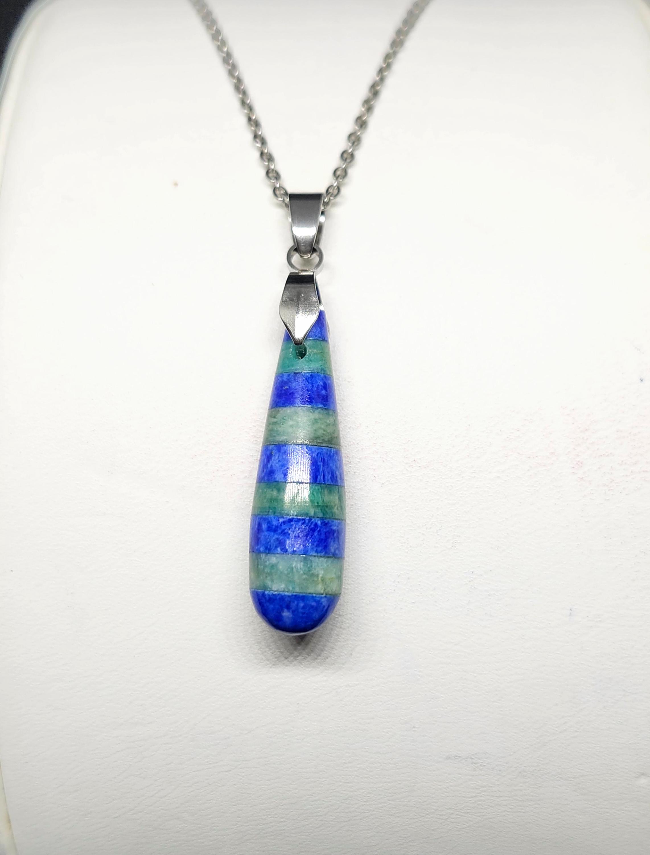 Amazonite and lapis lazuli necklace