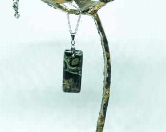 Stainless steel chain with Jaspe Kambaba stone
