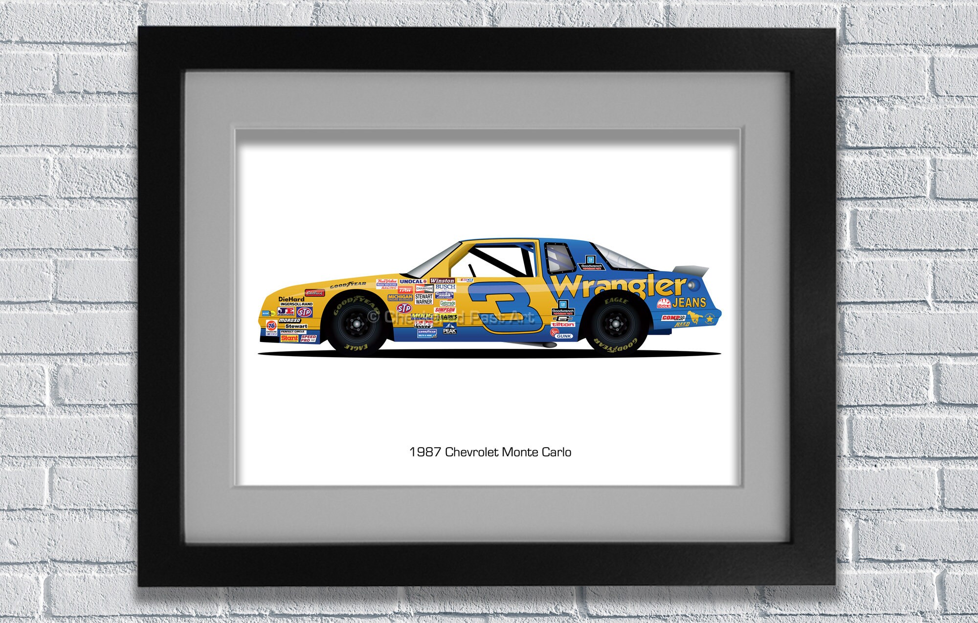 Dale Earnhardt 1987 Chevy Monte Carlo, NASCAR, Printable Art, Digital ...