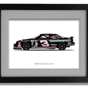 Dale Earnhardt&#39;s 1994 Chevy Lumina NASCAR race car illustration