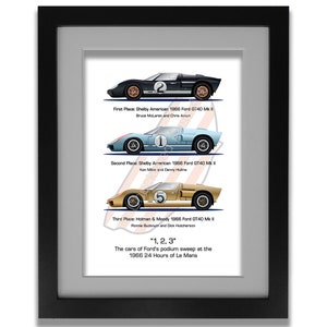Ford GT40 LeMans 1966 Race Car Illustration (Digital Download)