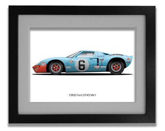 1969 Ford GT 40 Mk 1 race car, 24 Hours of LeMans winning race car