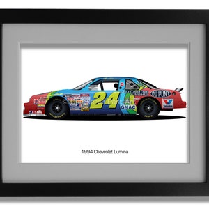 Jeff Gordon&#39;s 1994 Chevrolet Lumina NASCAR race car, digital download, wall art, vintage car art, man cave, boy&#39;s room, race car art
