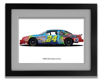 Jeff Gordon&#39;s 1994 Chevrolet Lumina NASCAR race car, digital download, wall art, vintage car art, man cave, boy&#39;s room, race car art