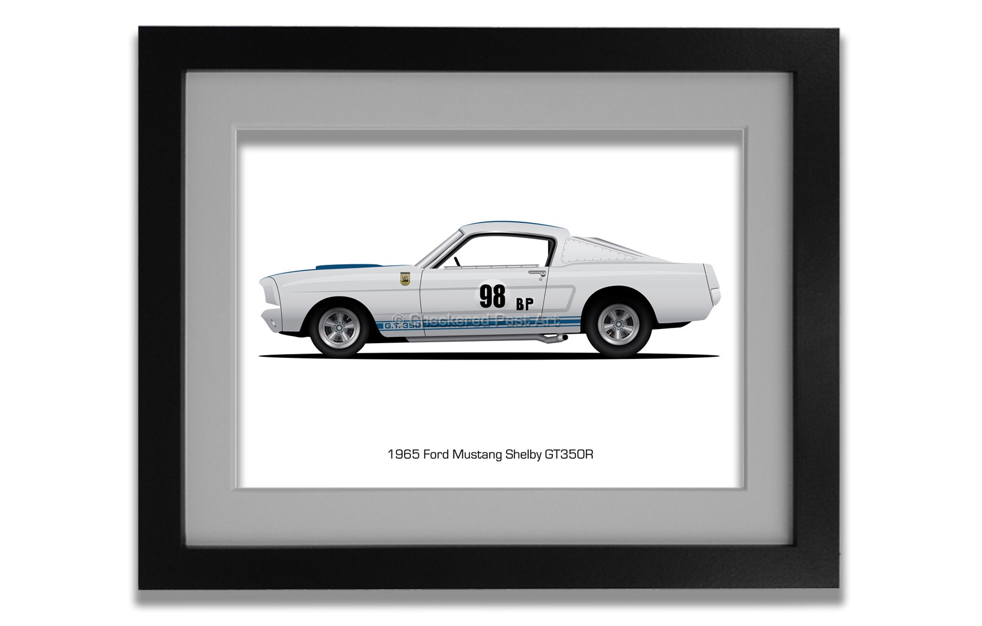 Ken Miles' 1965 Shelby Mustang GT350R, sports car wall art, Ford Mustang, vintage muscle car art, printable art, digital download