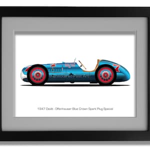 arte d&#39;epoca di auto da corsa Indy, auto della 500 Miglia di Indianapolis