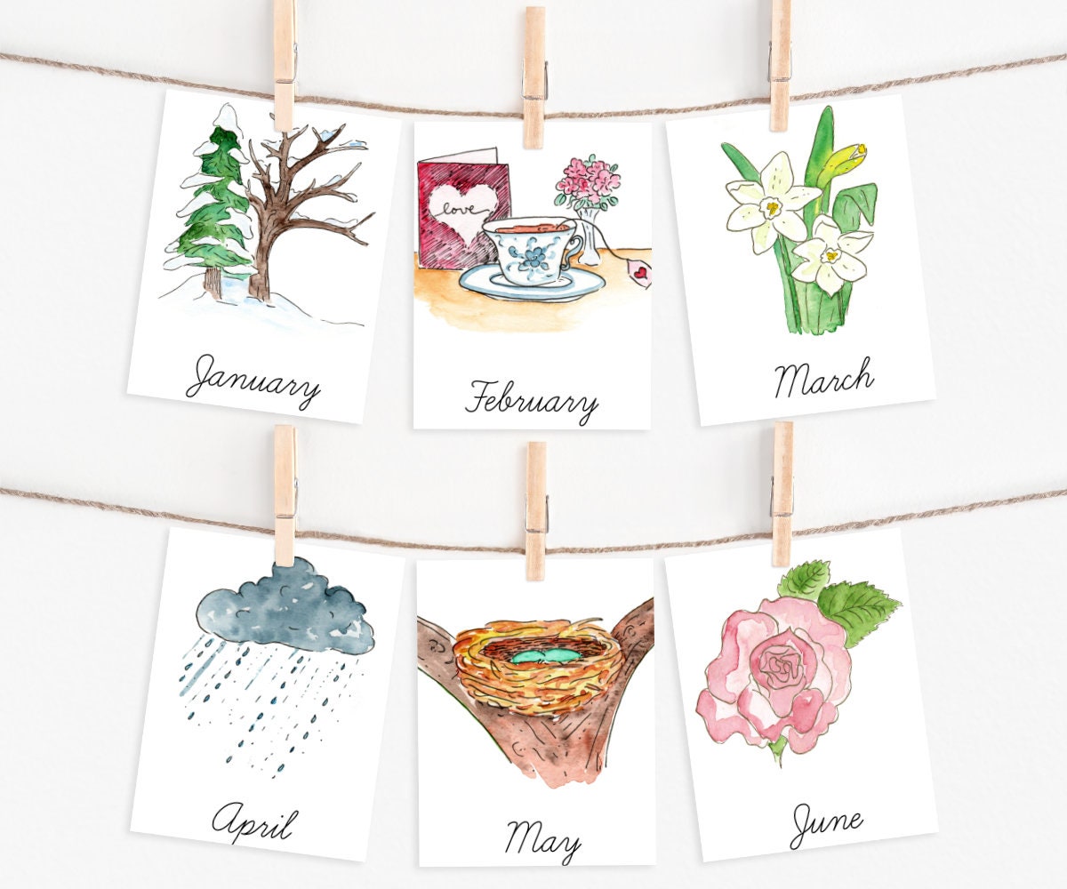 ENGLISH Months of the Year 3 Part Cards | Printable