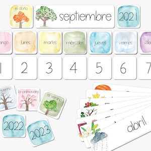Calendario di classe SPAGNOLO, Calendario homeschool, Orario mattutino stampabile