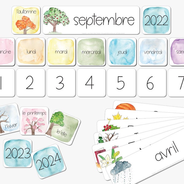 FRENCH Classroom Calendar | Printable