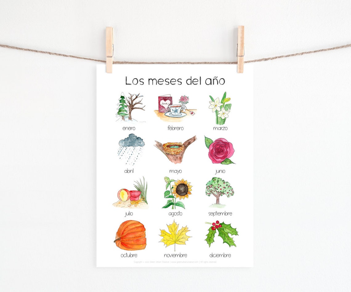 Months of the Year SPANISH, Meses Del Año, Homeschool Montessori ...
