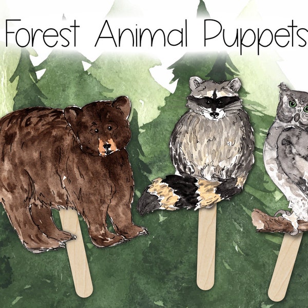 Forest Animal Puppets Printable