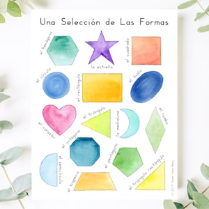 Poster de formas ESPANHOL e cartões de 3 partes | Las Formas Póster e Tarjetas de 3 partes em espanhol