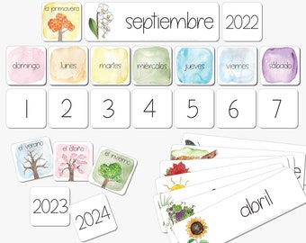 SPAANSE klaskalender zuidelijk halfrond | Afdrukbaar