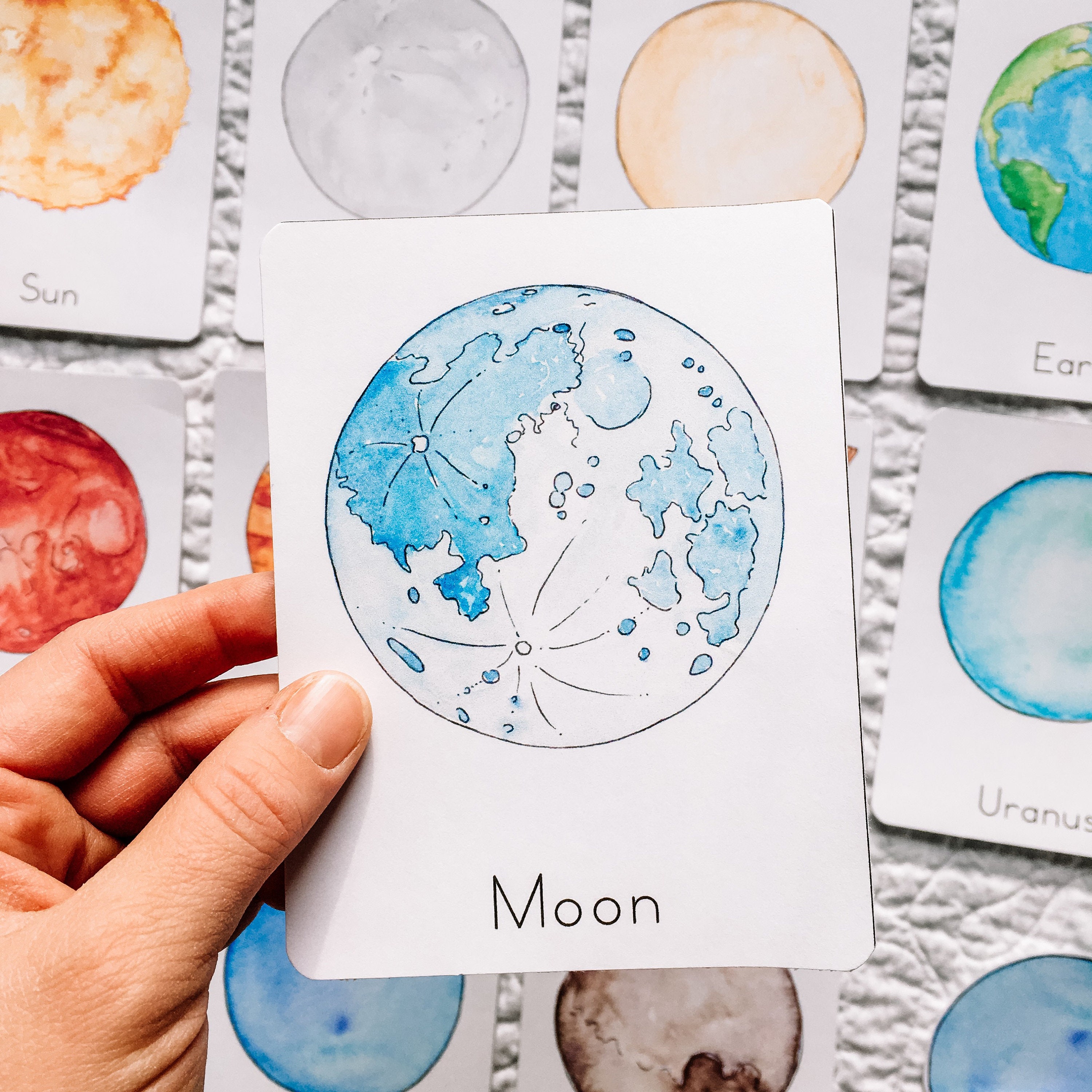 Solar System Flashcards Montessori Homeschool Planets Space | Etsy