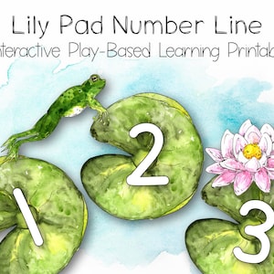 Recta numérica de Lily Pad, actividad interactiva de aprendizaje de matemáticas basada en juegos, imprimibles para educación en el hogar