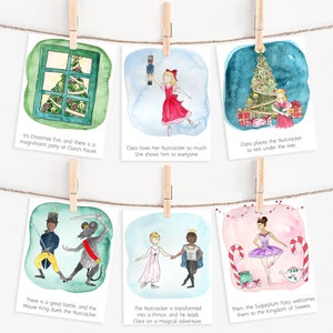 Tarjetas con la historia del ballet El cascanueces