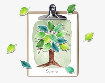 Seasons Tree Activity | Printable Preschool Kindergarten Educational Game