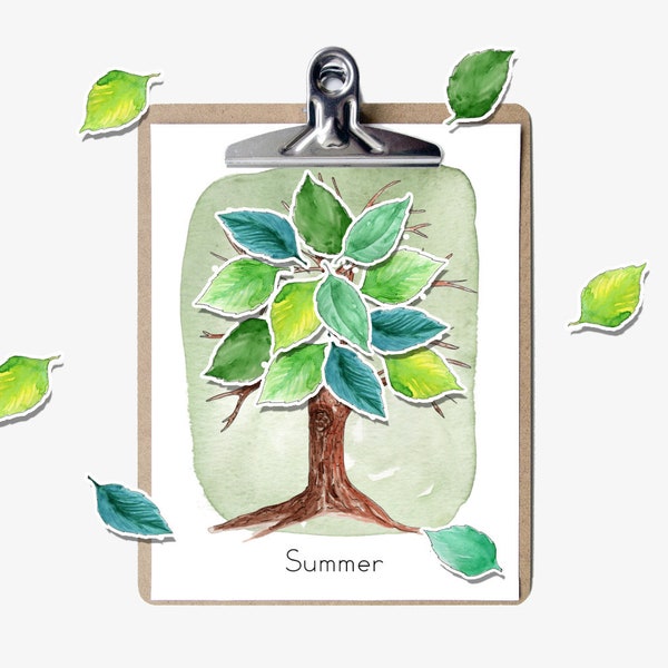 Seasons Tree Activity | Printable Preschool Kindergarten Educational Game