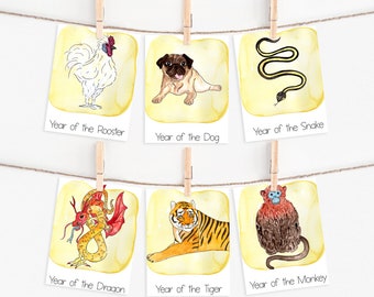 Lunar New Year Zodiac Flashcards | Printable