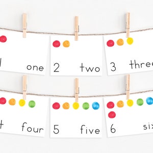 Rainbow Colors Counting Cards, Ten Frame Math Counting Practice, Homeschool Montessori Printables