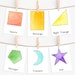 Watercolor Shapes Poster and 3 Part Cards Homeschool Montessori Early ...