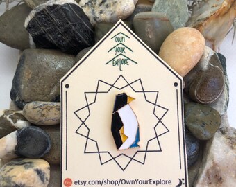 Geometric Penguin Enamel Pin - Pin collection - Hard Enamel Pin - Backpack Pin