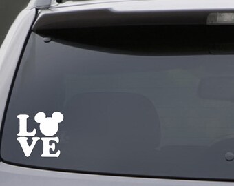 Love Mickey Mouse car window sticker, vinyl sticker