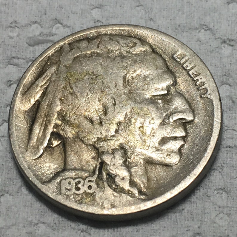 1936 D Buffalo Nickels Indian Head Nickel Line Type Etsy