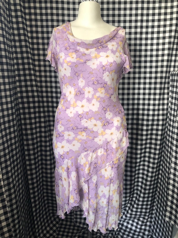 Sz XL - Bias Cut Silk Dress