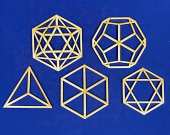 Adornos de sólidos platónicos, geometría sagrada, cuadrícula de cristal, azulejos de altar, arte mural, decoración navideña, formas geométricas, set de regalo