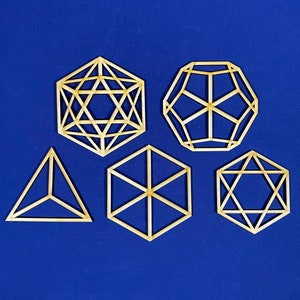 Platonic Solids Ornaments, Sacred Geometry, Crystal Grid, Altar Tiles, Wall Art, Holiday Decor, Geometric Shapes, Gift Set