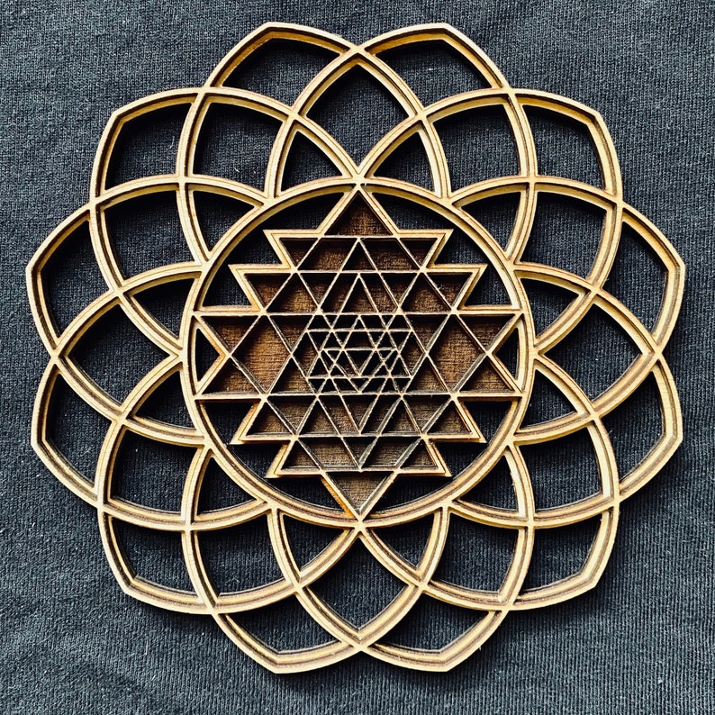 Sri Yantra Wall Art Sri Yantra Mandala Wood Shree Yantra Etsy Fabric indian hand textile dressmaking comfortable cloth sewing block material cotton handmade handicraft palace