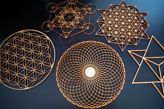 Set of 5 Sacred Geometry Wall Art
