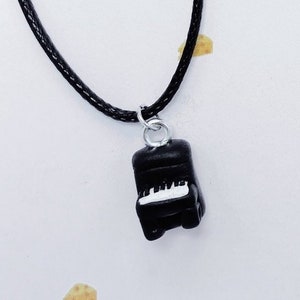 Handmade Clay Piano Necklace: Music Charm on Black Cord