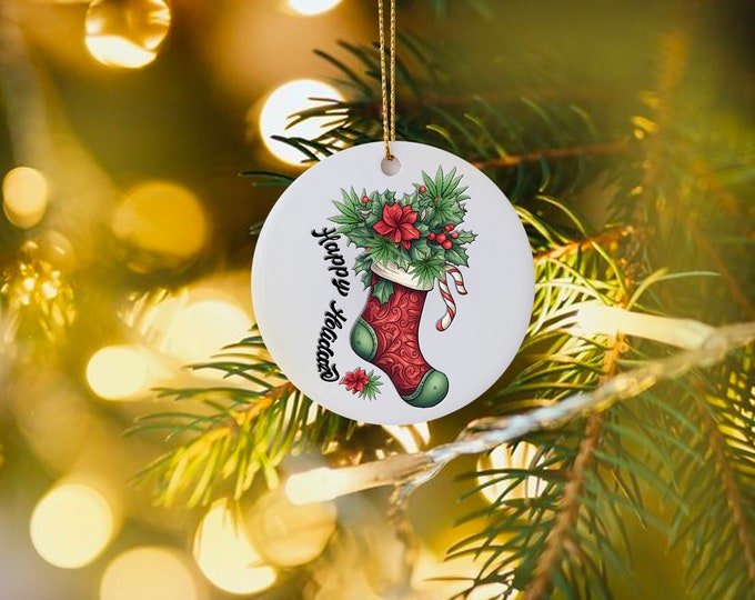 Happy Holidaze Ceramic Christmas Ornament