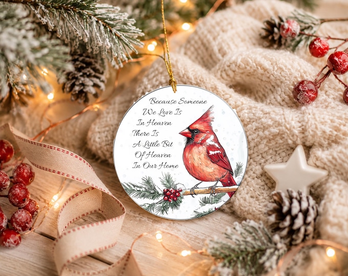 Cardinal Memorial Ornaments w/ Option to personalize