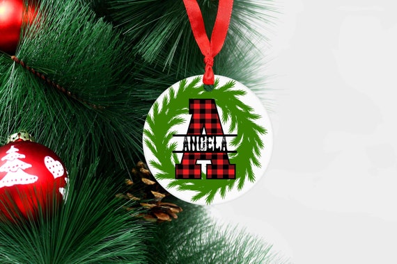 Wreath Custom Ceramic Christmas Ornament