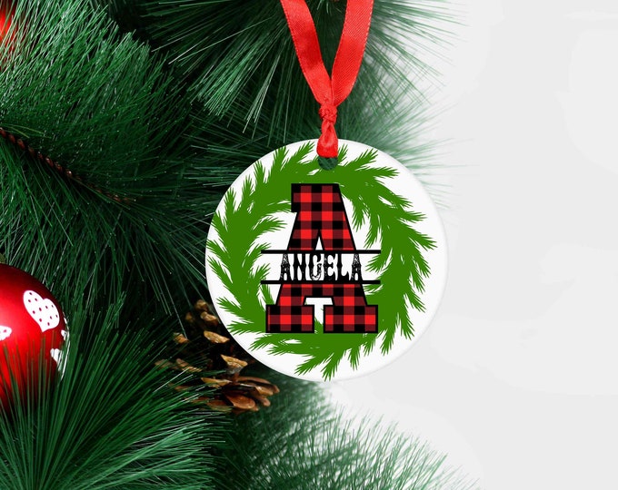 Wreath Custom Ceramic Christmas Ornament