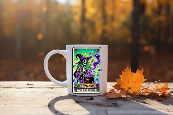 The shit stirrer tarot card coffee mug