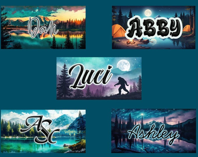 Outdoors and Camping themed customized  license plates