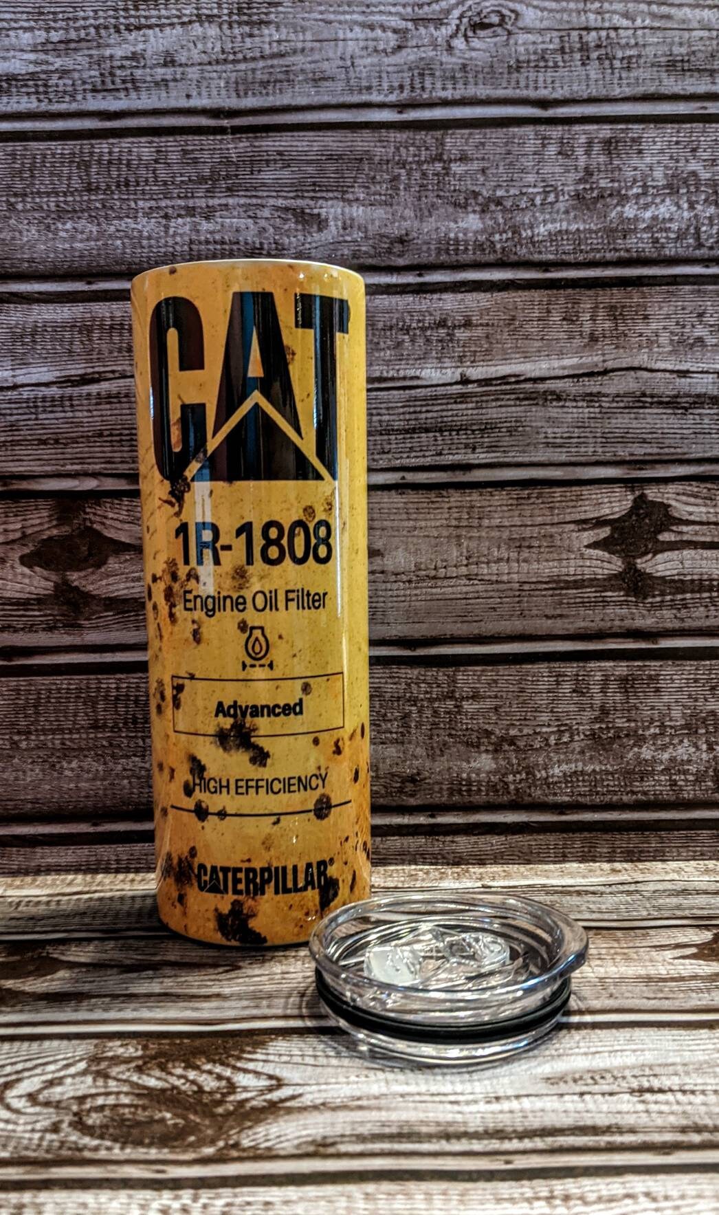 CAT oil filter 20 oz skinny tumbler Etsy