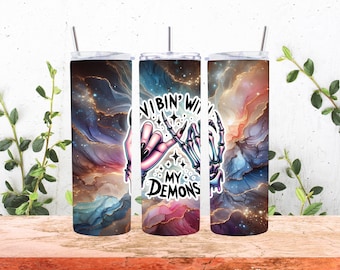 Vibing with my demons tumbler