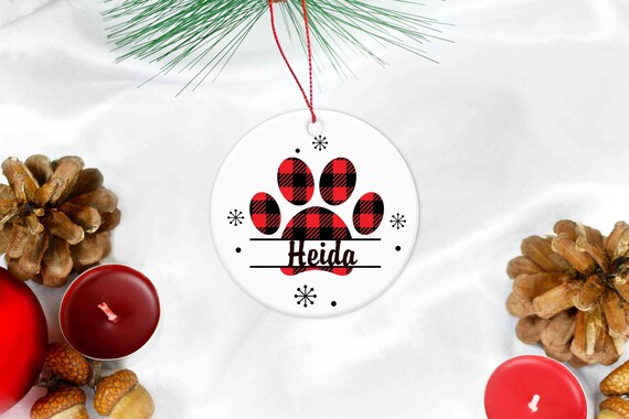 Personalized Pet Paw Christmas Ornament