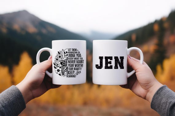 Let them coffee mug in color or black and white