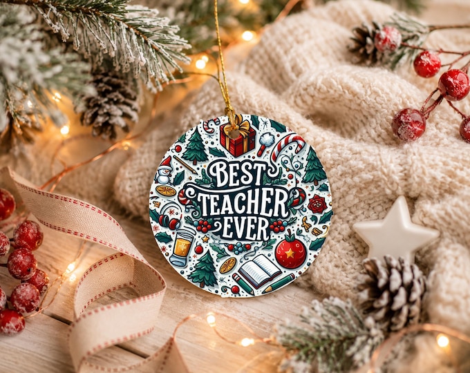 Teacher Christmas Ornaments Ceramic Personalized
